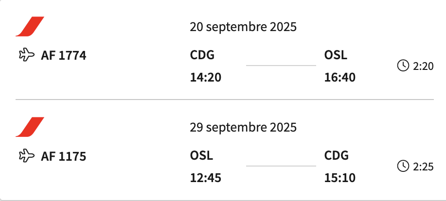 Voyage organisé-Circuit-Au royaume des Fjords-Plan de vol estimatif 2026